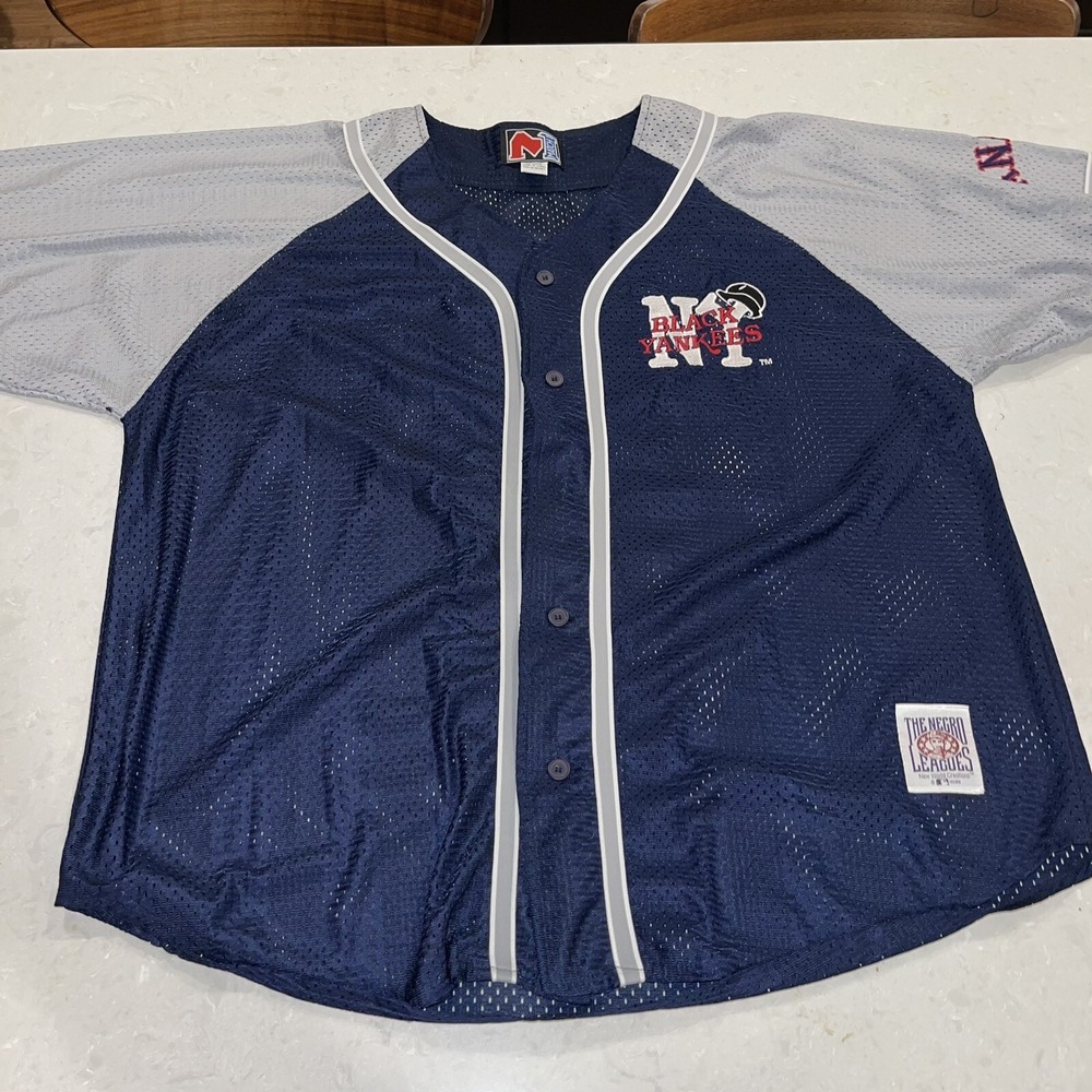 Vintage Match1 Negro Baseball League Black Yankees New York Navy Jersey Sz XXL